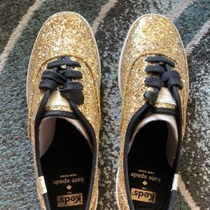 Keds x Kate Spade gold glitter shoes brand new US7